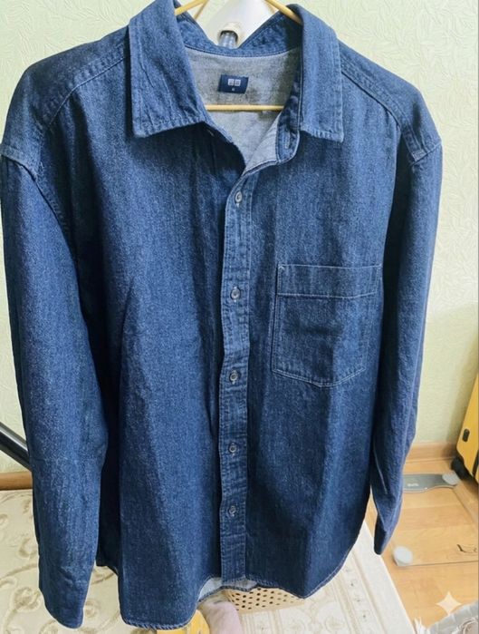 Рубашка Uniqlo, джинсовая ткань, размер М