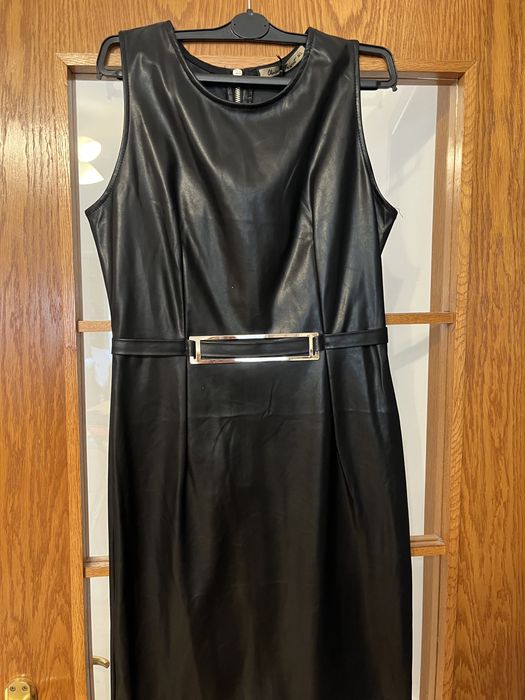 Rochie piele artificiala neagra