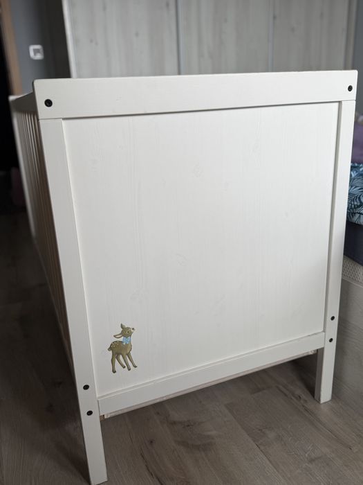 SUNDVIK бебешко креватче, 60x120 см, бяло + МАТРАК + ОРГАНАЙЗЕР