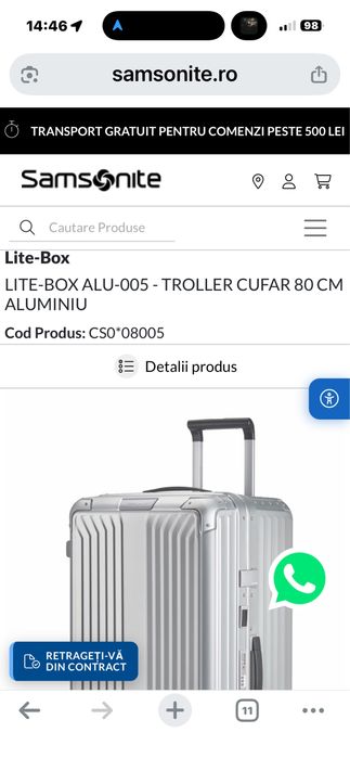 Samsonite Lite-Box troller Aluminiu