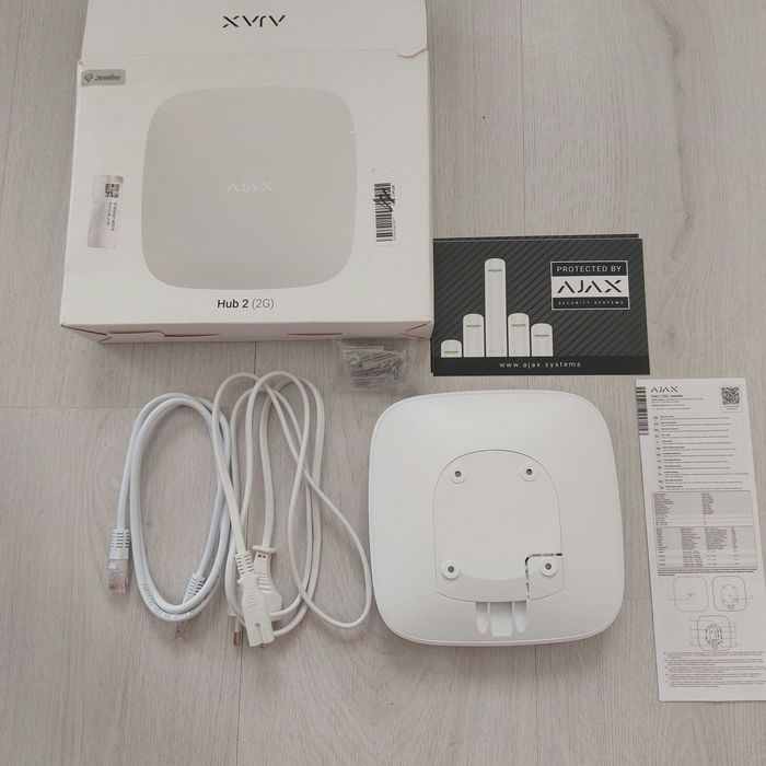 Алармен Хъб Ajax Hub 2 (2G) Jeweller – Бял / Безжична Централа с Фотоверификация