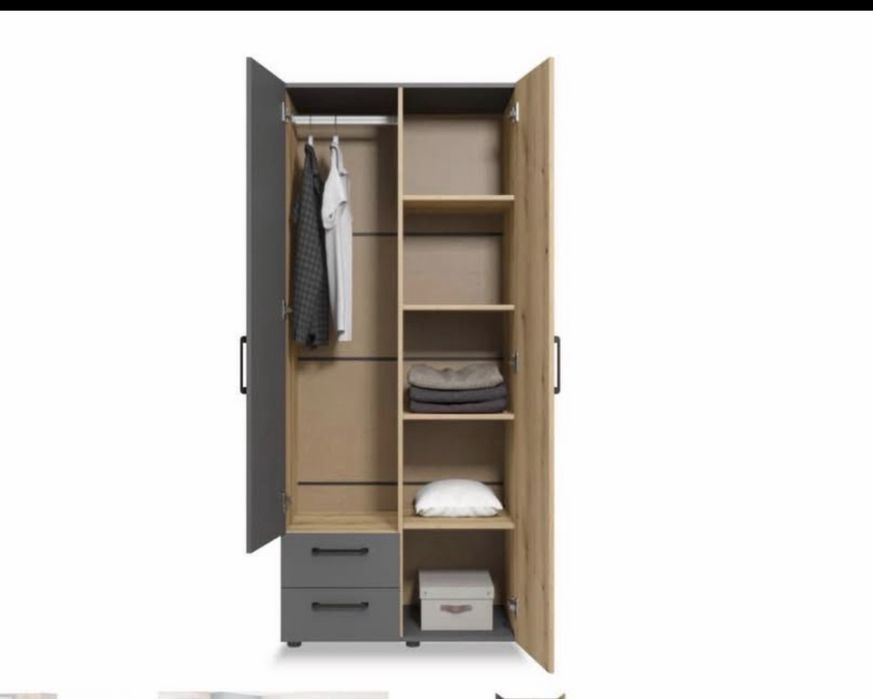 Двукрилен гардероб с огледало