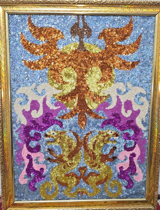 Картина вязание пайетка с бисером