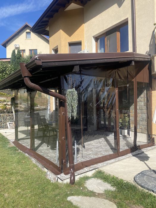 Ветроупорни завеси PVC винил кристал навеси барбекю тенти шатри найлон