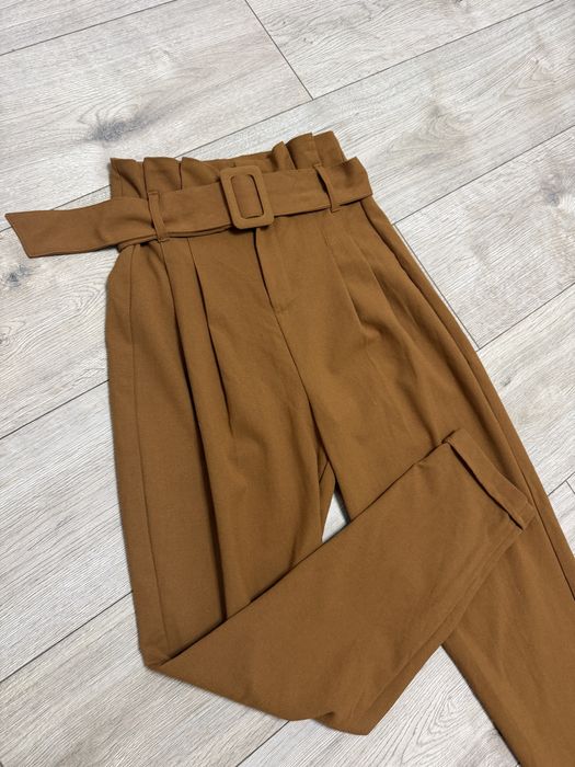 Pantaloni Asos maro XS curea in talie ajustabili XXS-XS