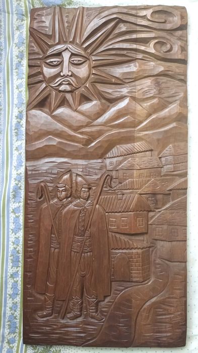 Дърворезба и картина рисувана на кожа