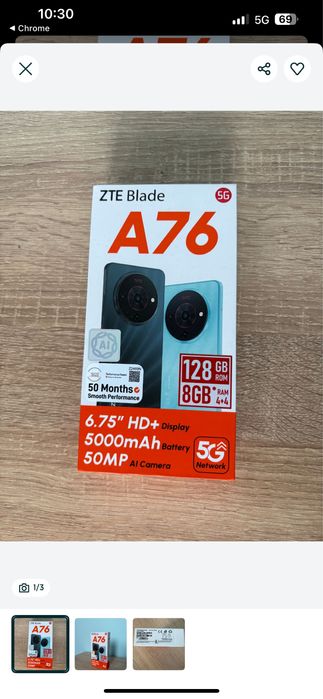 ZTE A76 мобиле апарат чисто нов