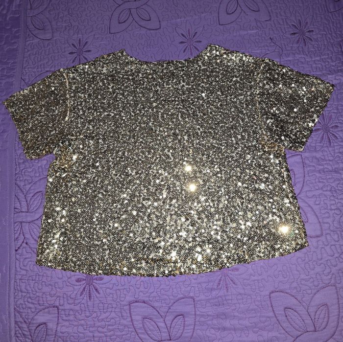 Tricou paiete aurii Lamiar în stil de sarbatoare marime universala