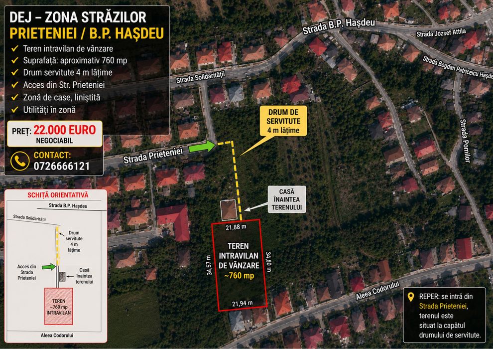 Teren 780 mp intravilan zona Mulatau - Dej