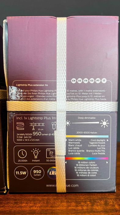 Extensie banda LED RGB, Philips Hue LightStrip Plus V4 - 1m