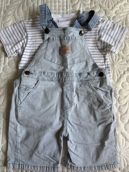Set hăinuțe băiețel: Salopetă scurtă + Tricou Disney - 104