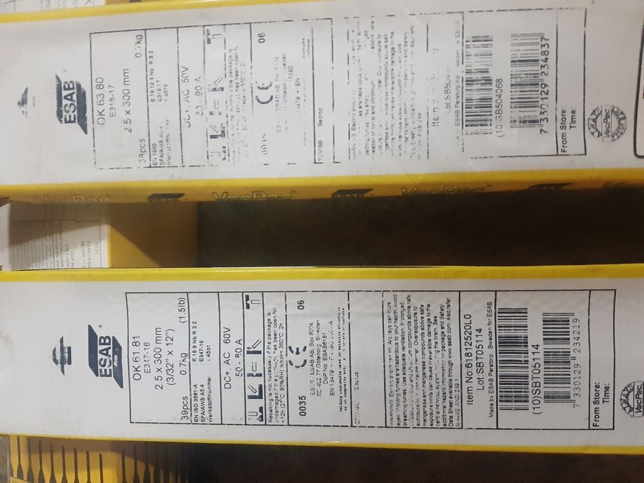 Електроди стоманени и неръждавейка всякакви дискове за рязане и шлай