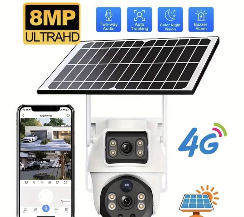 Camera supraveghere cu cartela sim si panou solar