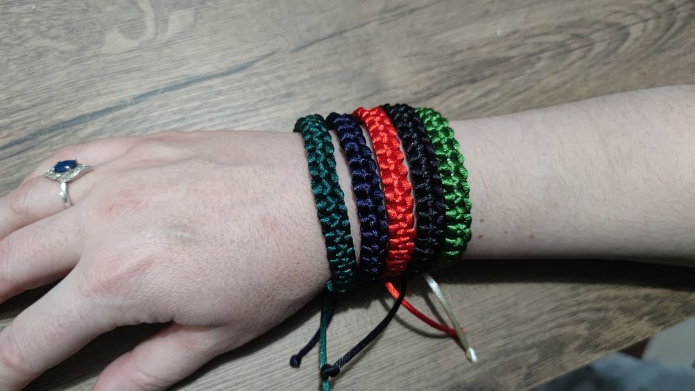 Brățări împletite manual din șnur satinat 3 buc/set