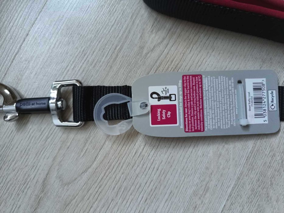 Zgarda lesa Pets at Home Short Traffic Dog Lead Black Large