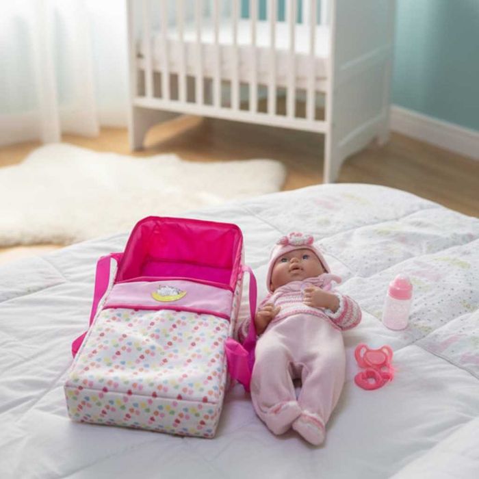 Кукла бебе с пълен комплект–Шише, пижама,легълце и аксесоари - 42 см.