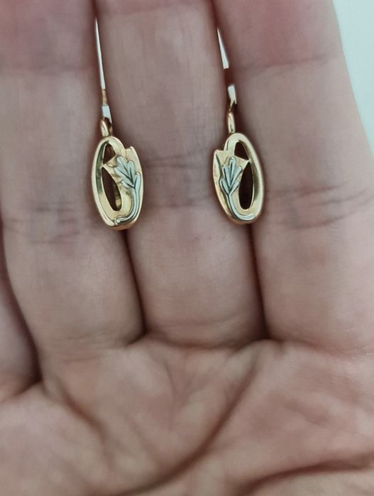 Золотые серьги 583 пробы