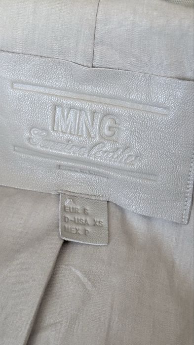 Geaca din piele naturala Mango