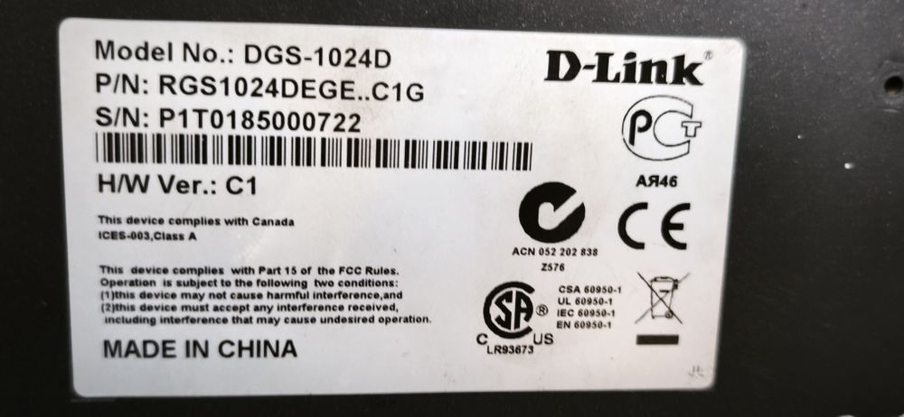 Коммутатор 24 порт D Link DGS 1024D