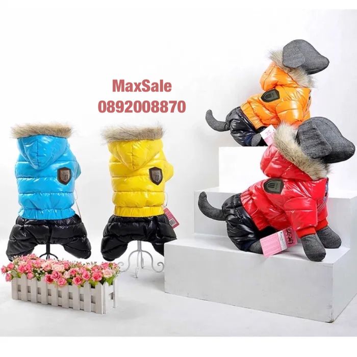 Зимно кучешко яке дреха гащеризон яке с качулка куче