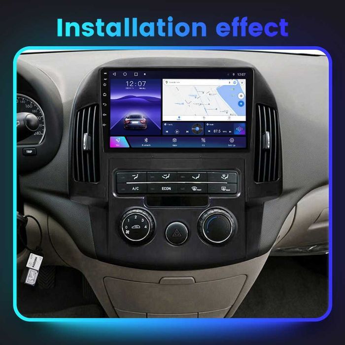 Navigatie Android 14 HYUNDAI I30 2007 -2012 1/8 Gb Waze CarPlay CAMERA