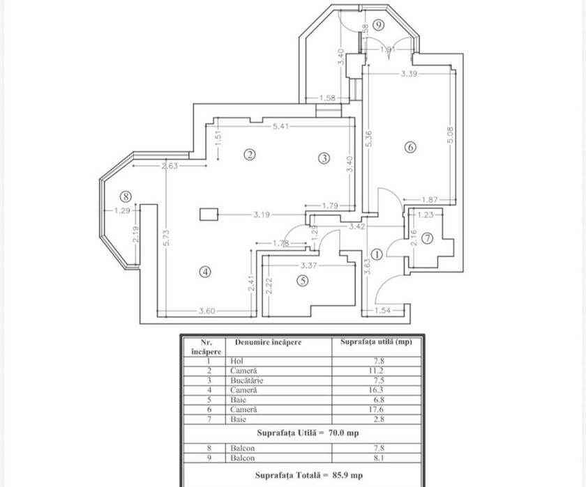 Apartament 3 camere zona Faleza Nord