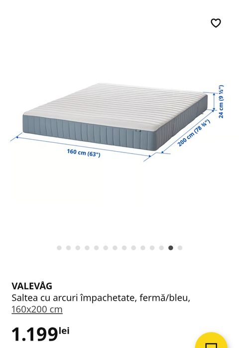 Saltea arcuri vara/iarna ikea