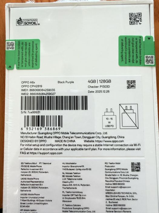 Телефон Oppo A6x + Power bank