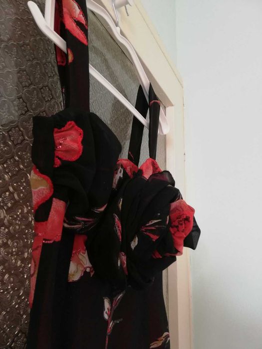 Официална дамска рокля с шал и болеро ръчно плетиво