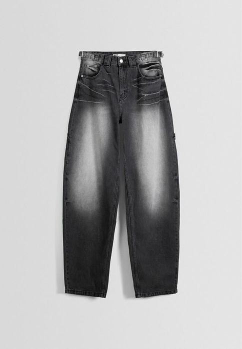 Bershka “WIDE BALLOON Carpenter,” Black Jeans