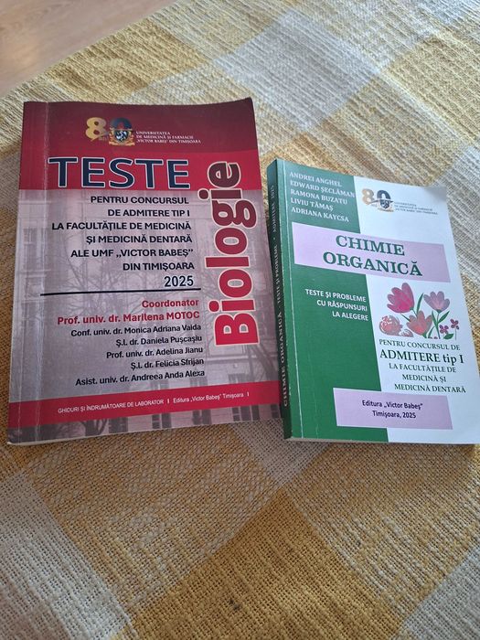 Admitere UMF Medicina Timisoara - set Teste+rezolvari Biologie&Chimie