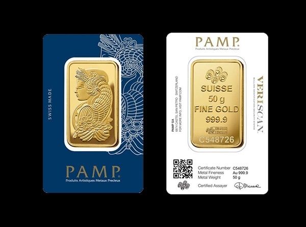 Lingou aur 24k 50 grame PAMP Fortuna