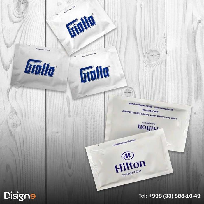 Влажные салфетки с вашим логотипом/ logotipingiz bilan nam salfetkalar