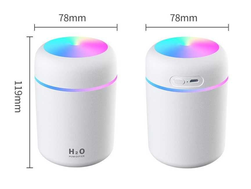 Увлажнитель воздуха H2O, компактный размер, RGB подсветка, бесшумный