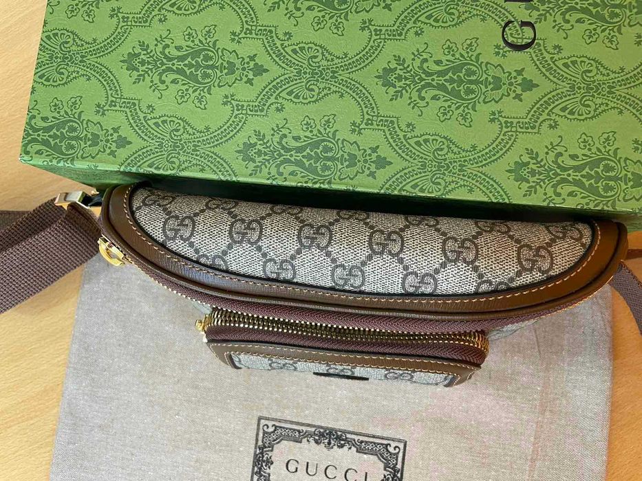 Чантичка за кръст Гучи Оригинална Supreme Кожа Колан Gucci Belt Bag