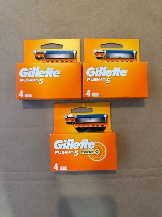 Set 12 lame/rezerve Gillette Fusion 5 portocaliu noi sigilate cutie
