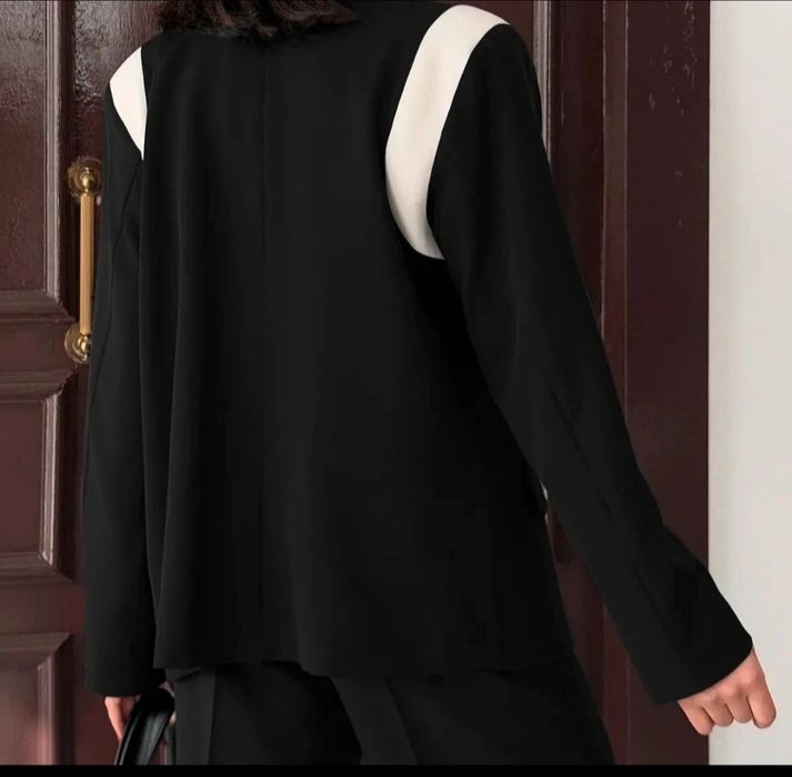 Jacheta blazer negru alb