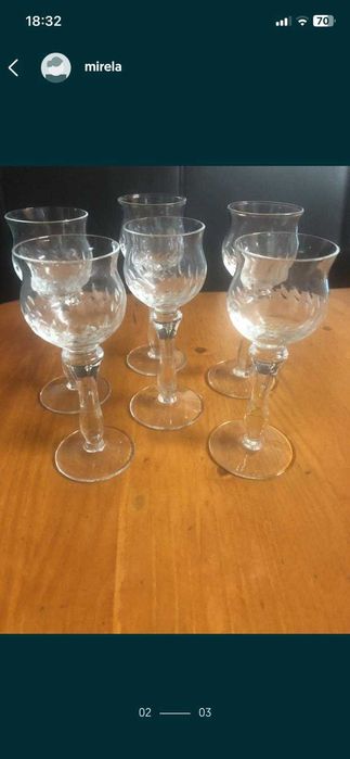 Pahare lichior vechi, sticla groasa  model cazinou