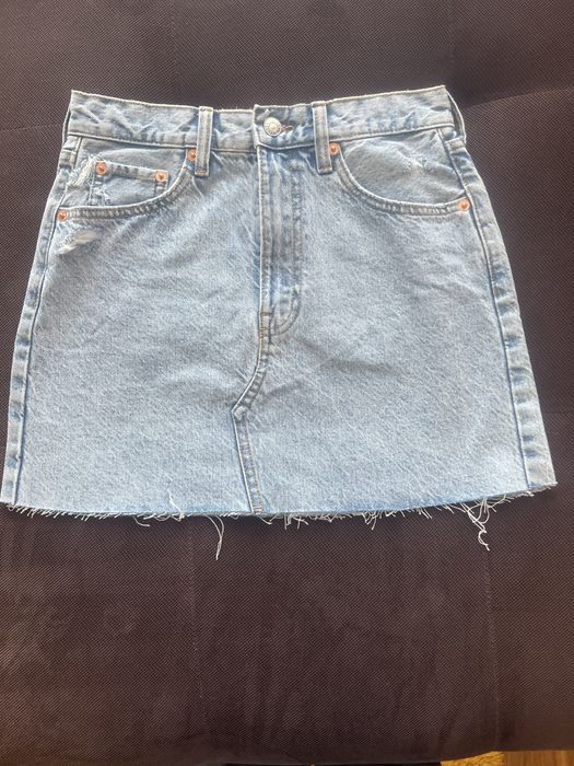Fusta mini denim, Mango, XS