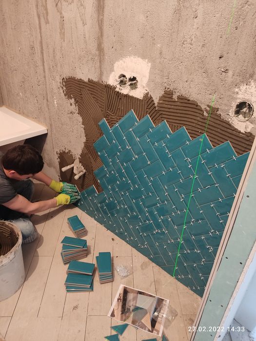 Кафель, керамогранит укладка