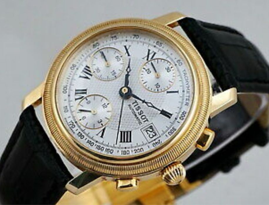 Tissot 18k greutate aur brut 55g total 87,38g 38mm\12,62mm-7750 valjou