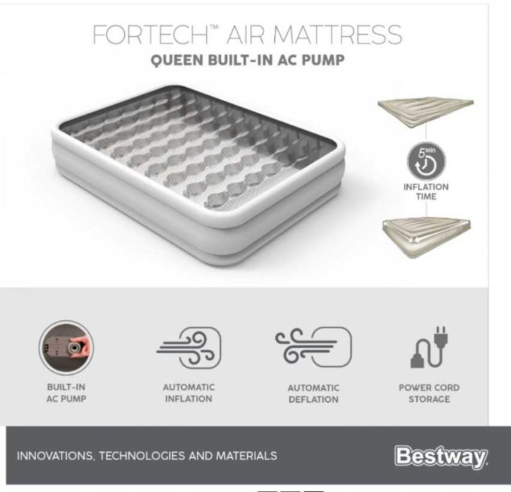 Кровать надувной-203x152x46 см. Bestway 69050. Доставка бесплатно