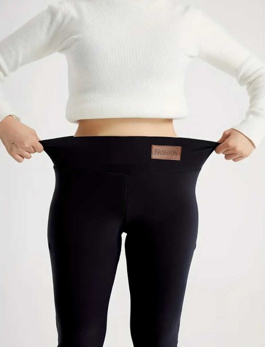 Зимен, топъл дамски панталон с пухена част и еластичност