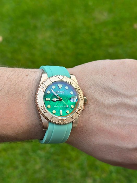 Ceas de mana custom din bronz Seiko