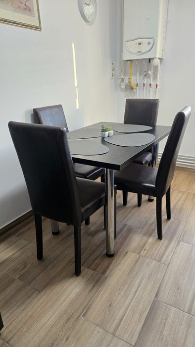 Masa plus scaune bucatarie wenge 80x120