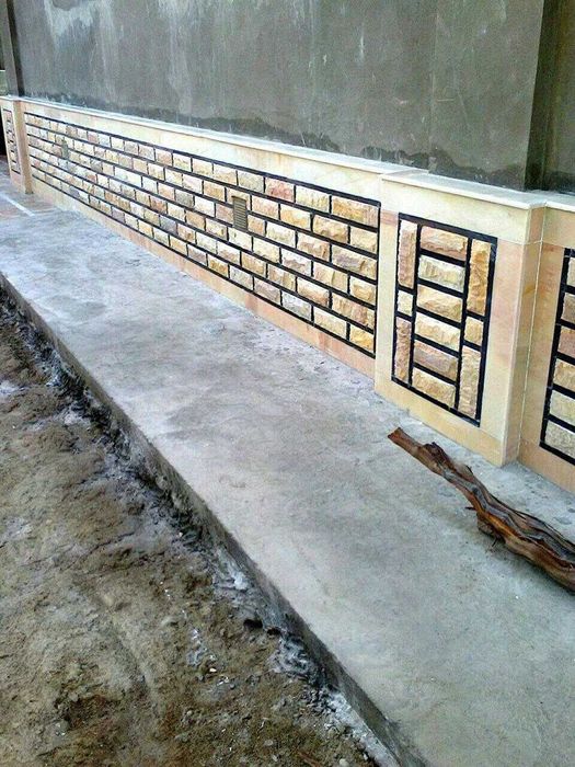 Fasadga tabiiy tosh va kafellar terib beramiz