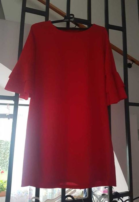 rochie cu maneci lungi clopot bluemarin inchis sau rosie