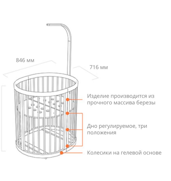 Детская круглая кроватка