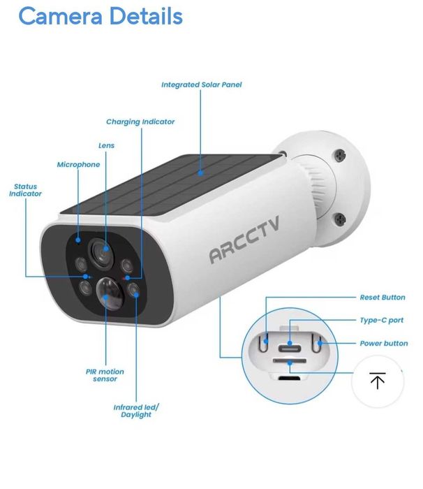 Camera supraveghere solara ,wireless ARCCTV,4Mp