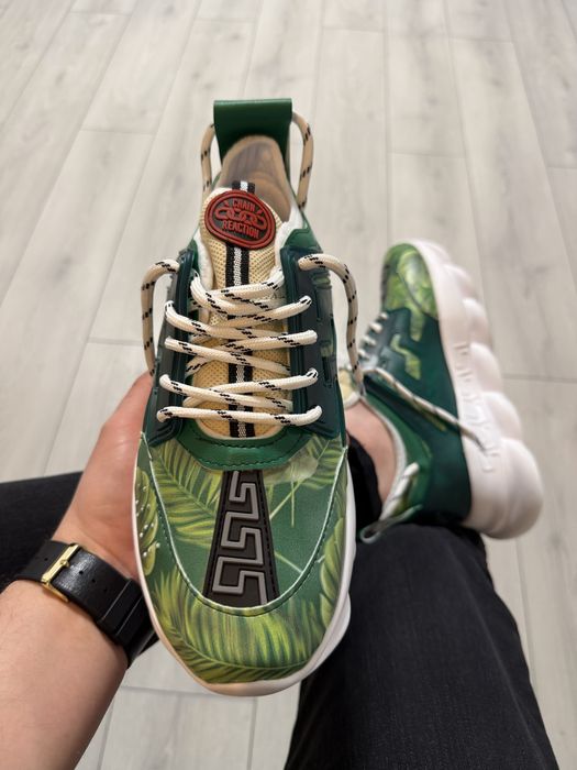 Adidasi Barbati Versace Chain Reaction Verde & Alb!